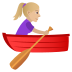 🚣🏼‍♀️ woman rowing boat: medium-light skin tone display on JoyPixels